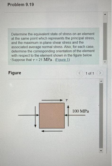 Solved Determine The Equivalent State Of Stress On An Chegg