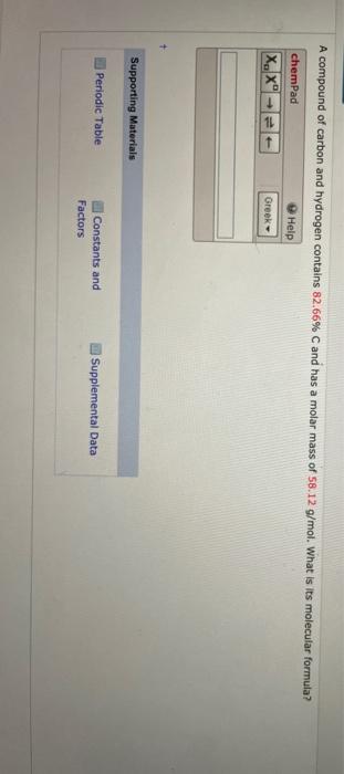 Solved A Compound Of Carbon And Hydrogen Contains C Chegg