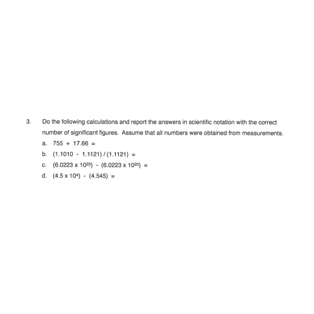 Solved Do The Following Calculations And Report The Answers Chegg