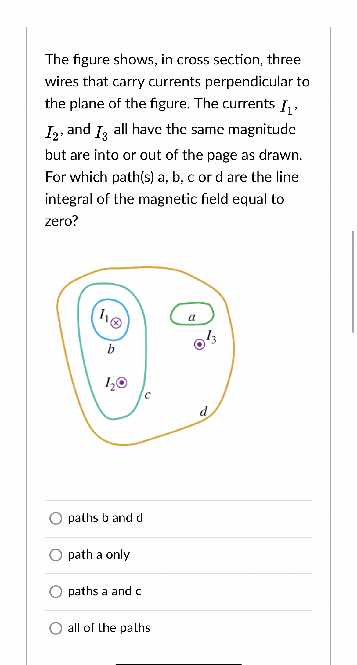 Solved The Figure Shows In Cross Section Three Wires That Chegg