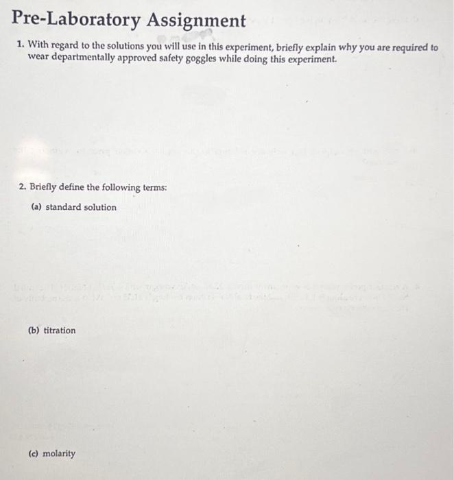 Solved Pre Laboratory Assignment 1 With Regard To The Chegg