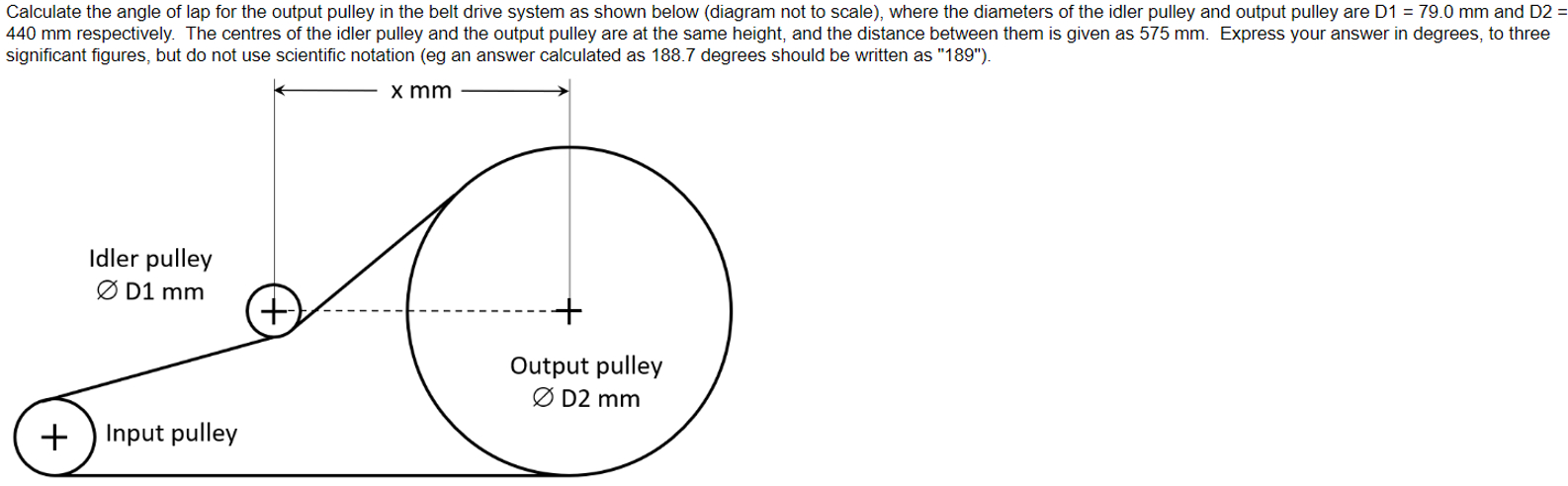 Solved Calculate The Angle Of Lap For The Output Pulley In Chegg