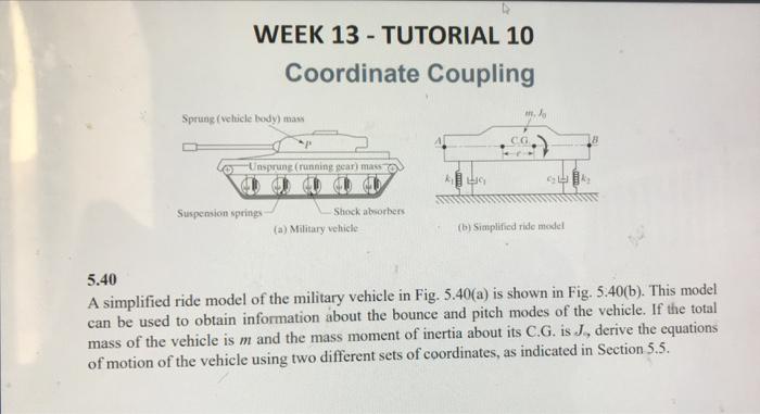 Solved WEEK 13 TUTORIAL 10 Coordinate Coupling An Sprung Chegg