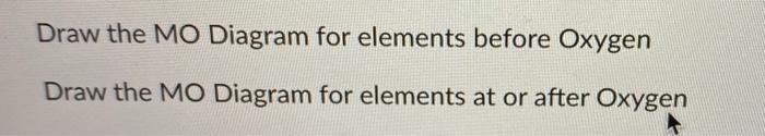 Mo Diagram For Oxygen Solved Draw The Mo Diagram For Elemen