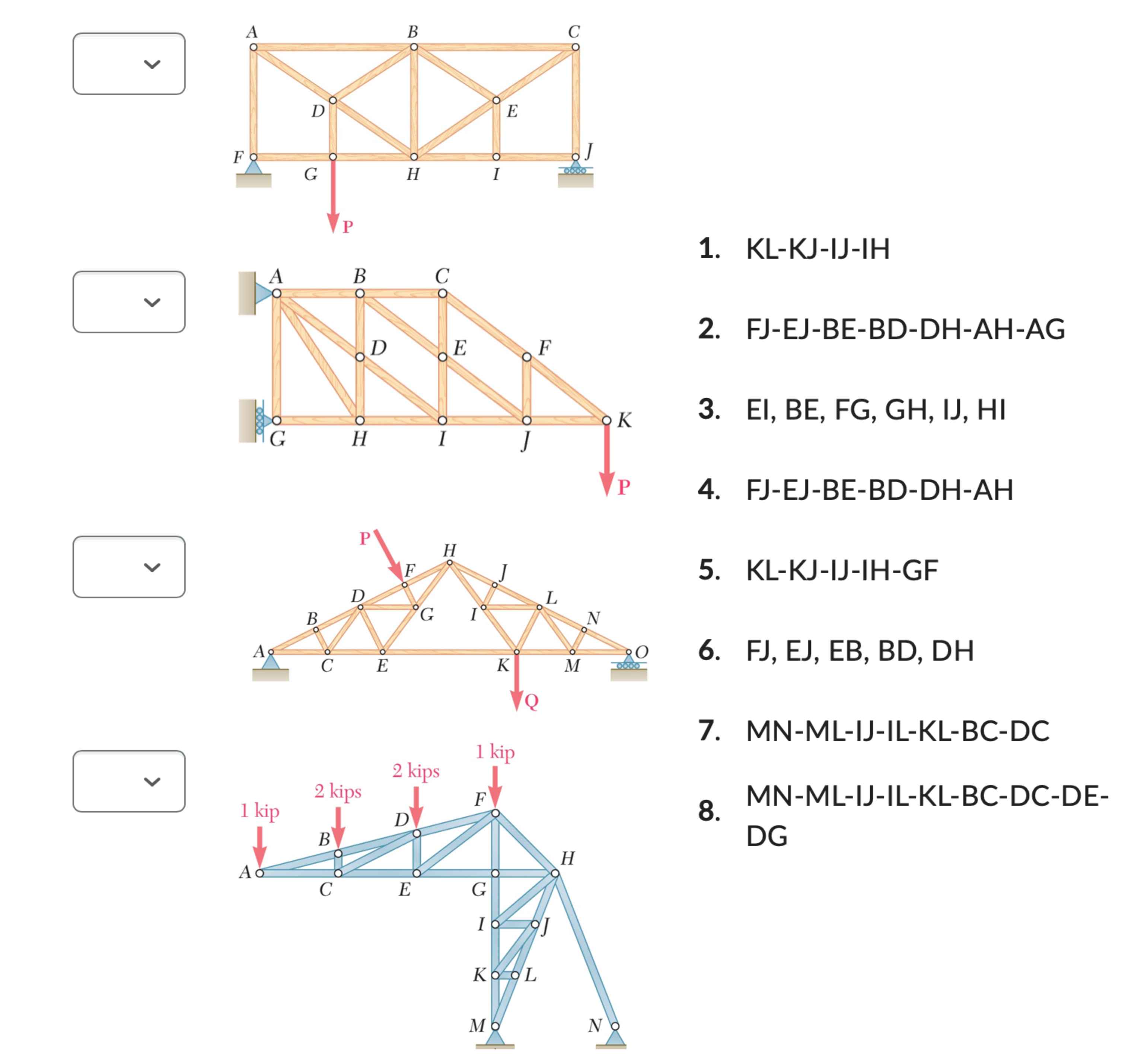 Solved Determine The Zero Force Members In The Trusses Shown Chegg