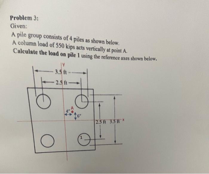 Solved Problem 3 Given A Pile Group Consists Of 4 Piles As Chegg