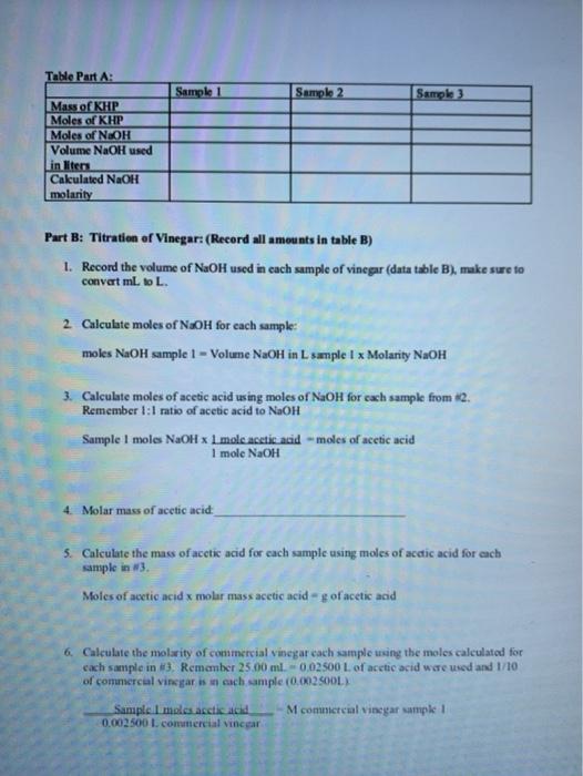 Solved Part A Standardization Of Sodium Hydroxide Solution Chegg