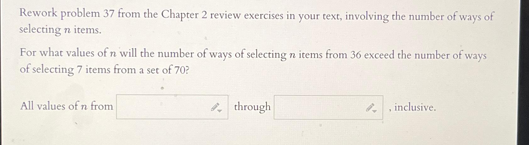 Solved Rework Problem From The Chapter Review Chegg