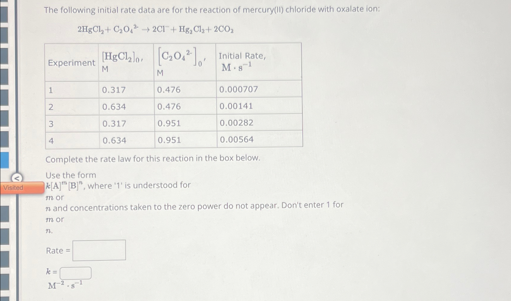 Solved The Following Initial Rate Data Are For The Reaction Chegg