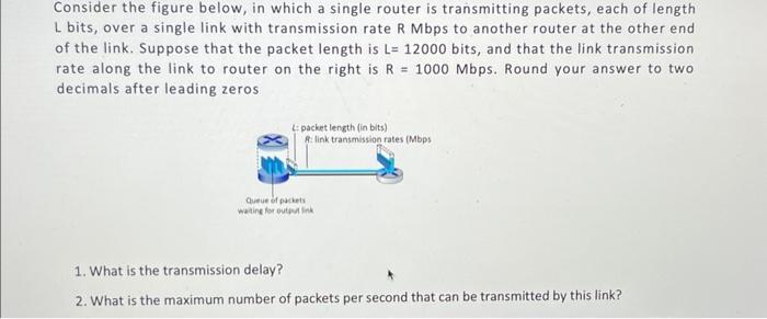 Solved Consider The Figure Below In Which A Single Router Chegg