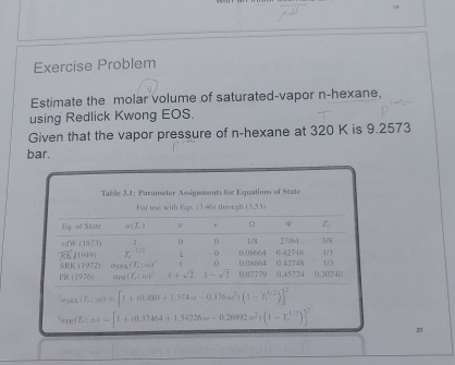 Solved Exercise Problemestimate The Molar Volume Of Chegg