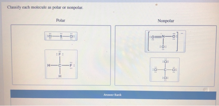 Solved Classify Each Molecule As Polar Or Nonpolar Polar Chegg