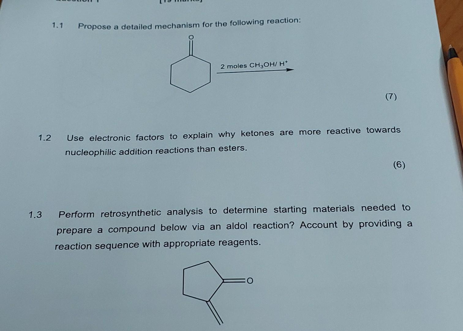 Solved 1 1 Propose A Detailed Mechanism For The Following Chegg