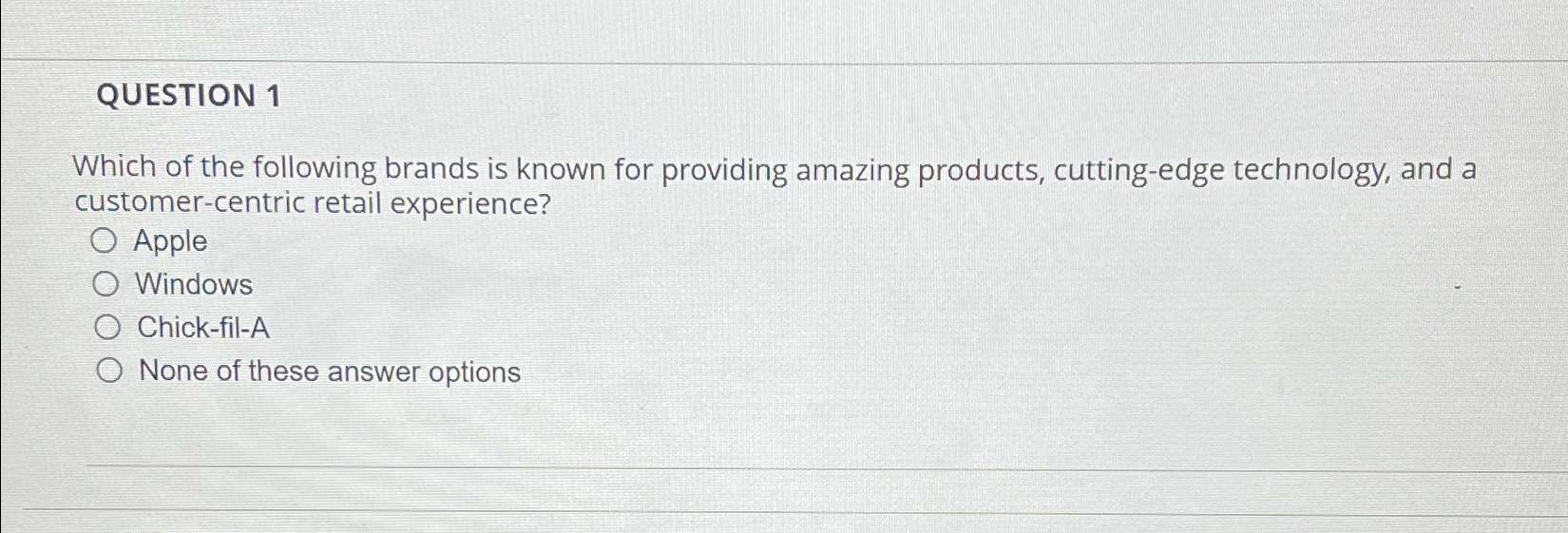 Solved QUESTION 1Which Of The Following Brands Is Known For Chegg