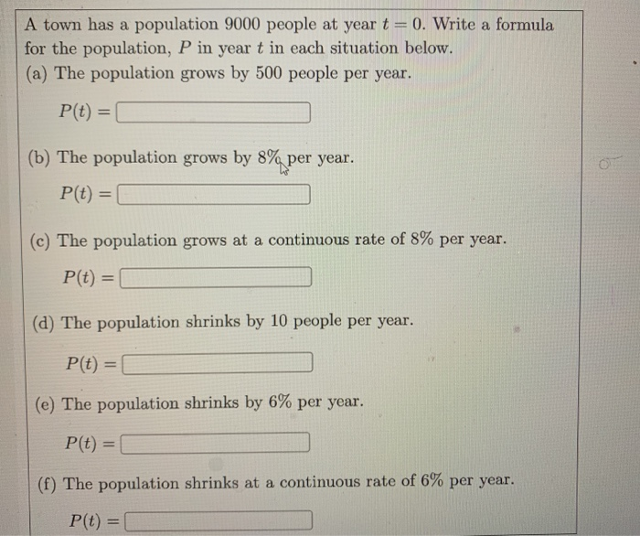 A Town Has A Population Of And Grows At At Helen Persaud Blog