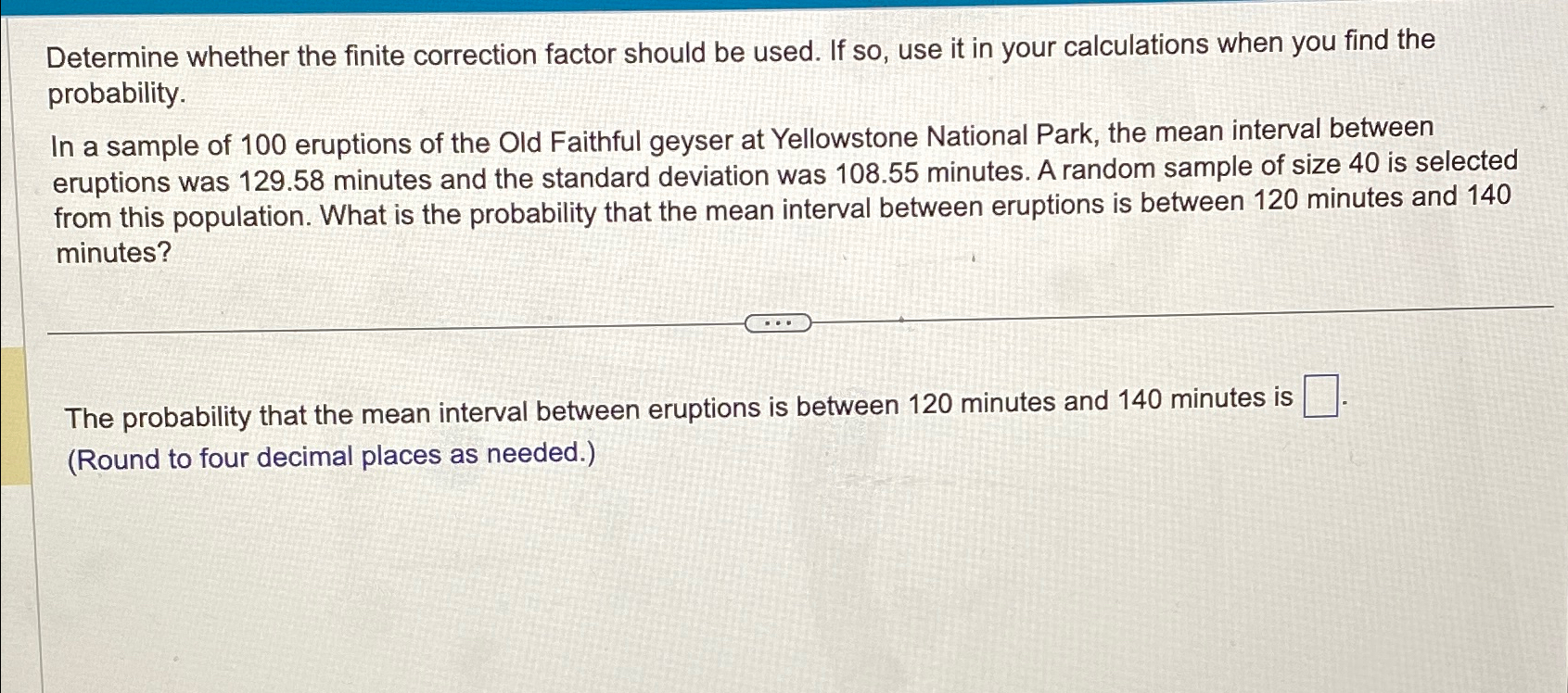 Solved Determine Whether The Finite Correction Factor Should Chegg