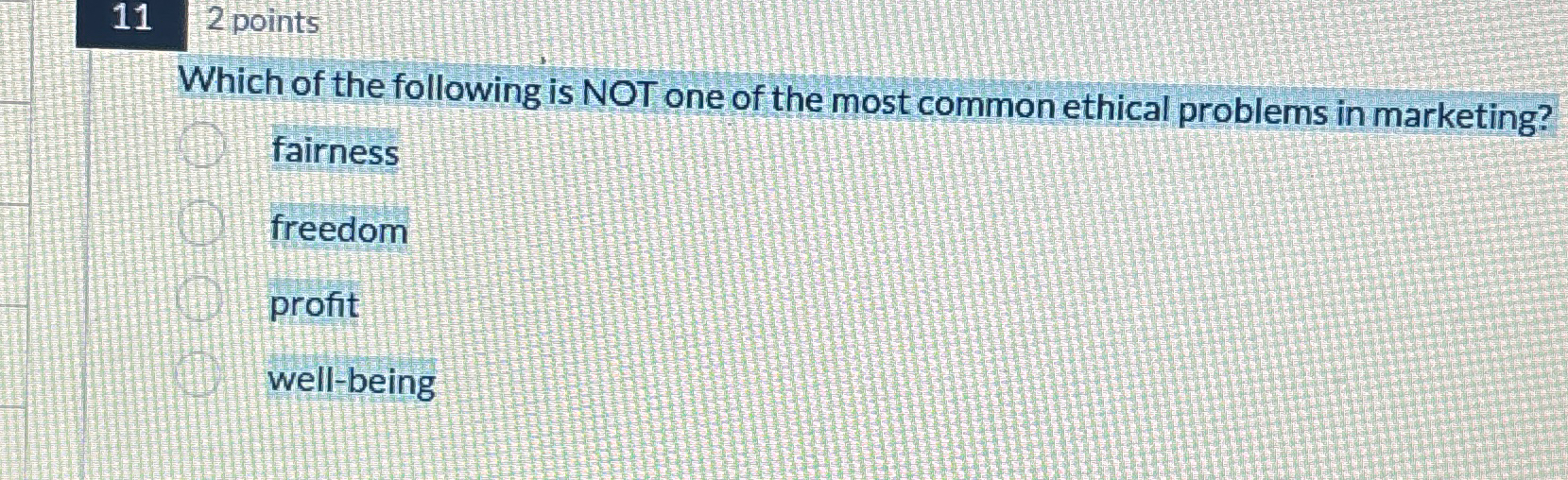 Solved 11 PointsWhich Of The Following Is NOT One Of The Chegg