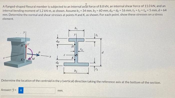 Solved A Flanged Shaped Flexural Member Is Subjected To An Chegg