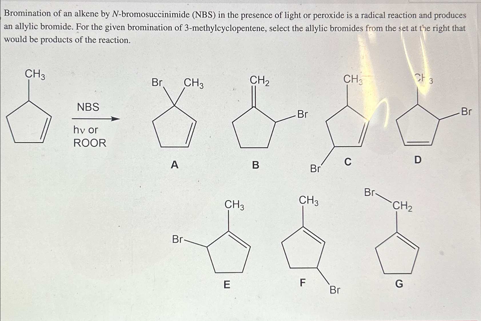 Solved Bromination Of An Alkene By N Bromosuccinimide Nbs Chegg