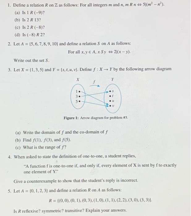 Solved 1 Define A Relation R On Z As Follows For All Chegg