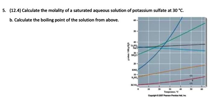 Solved Calculate The Molality Of A Saturated Aqueous Chegg