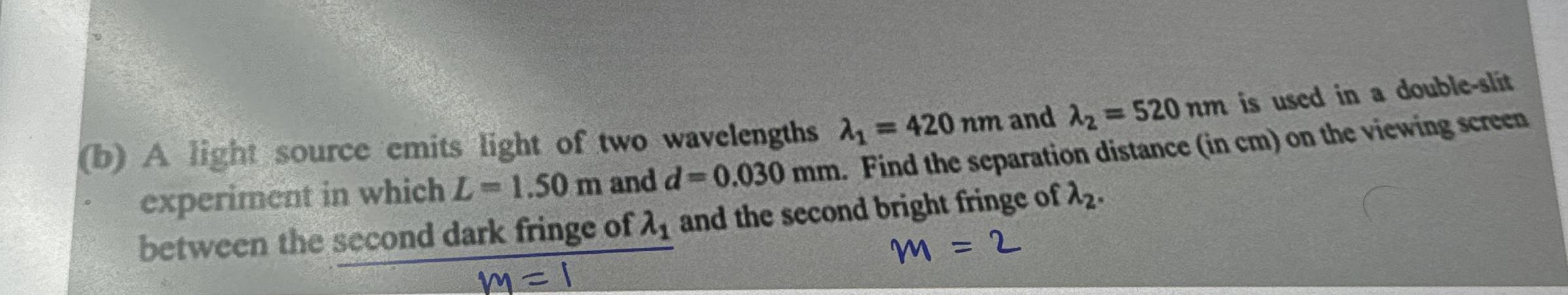 Solved B A Light Source Emits Light Of Two Wavelengths Chegg