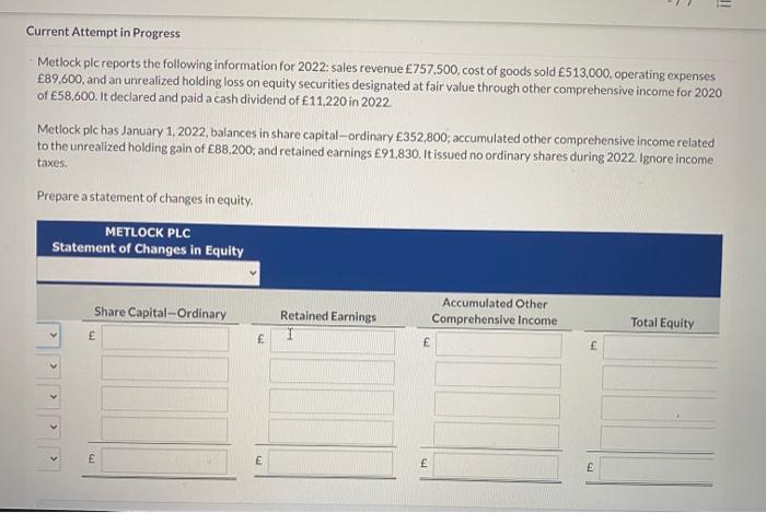 Solved View Policies Current Attempt In Progress Metlock Plc Chegg