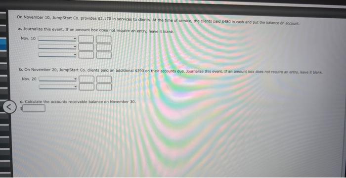 Solved On November Jumpstart Co Provides In Chegg