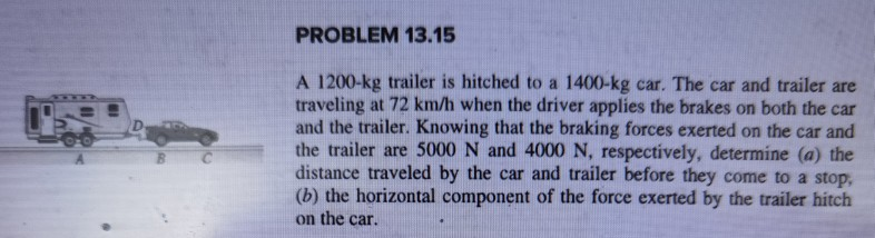 Solved Problem D A Kg Trailer Is Hitched To A Chegg