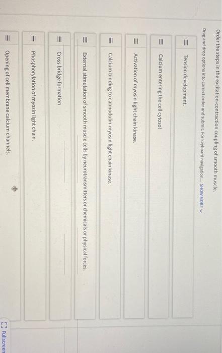 Solved Order The Events As They Occur During Excitation Chegg