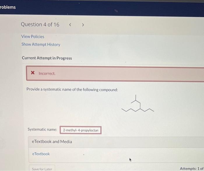 Solved Current Attempt In Progress Incorrect Provide A Chegg