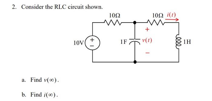 Solved Consider The Rlc Circuit Shown Chegg