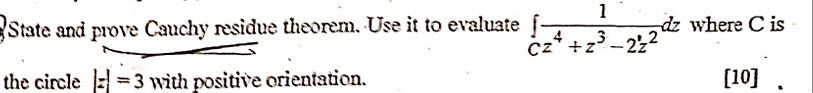 Solved State And Prove Cauchy Residue Theorem Use It To Chegg