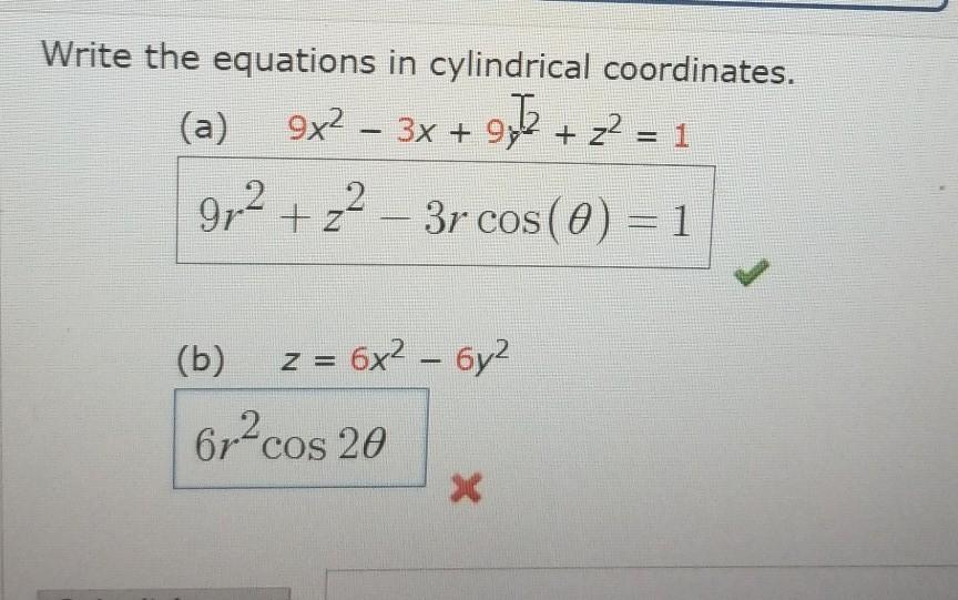 Solved Write The Equations In Cylindrical Coordinates A Chegg