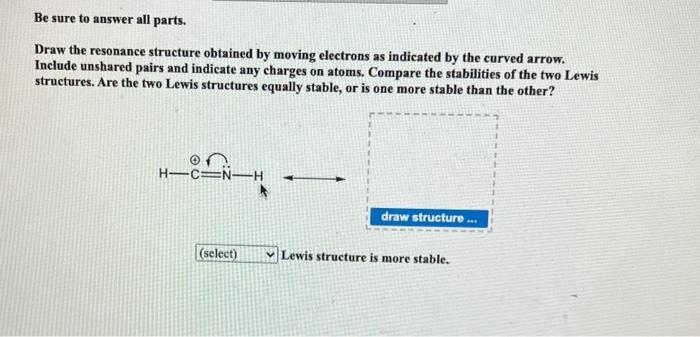 Solved Be Sure To Answer All Parts Draw The Resonance Chegg