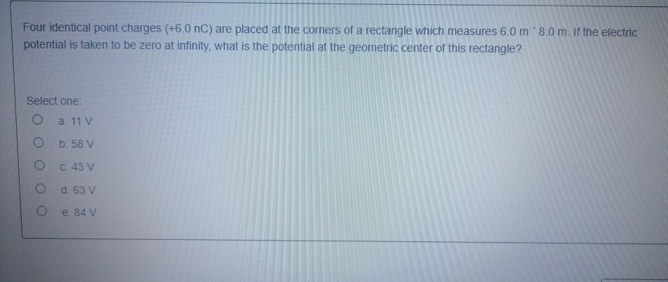 Solved Four Identical Point Charges Nc Are Placed At Chegg