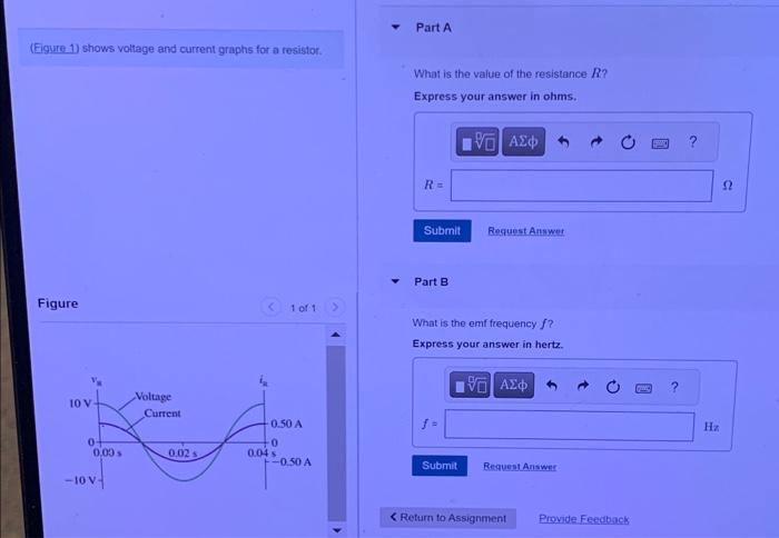 Solved Figure Shows Voltage And Current Graphs For A Chegg