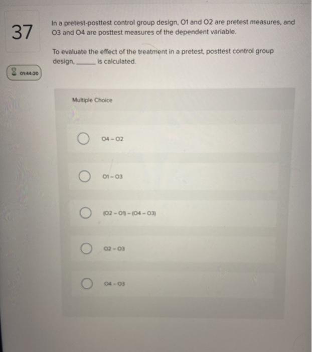 Solved 36 Which Threat To Internal Validity Occurs When Chegg