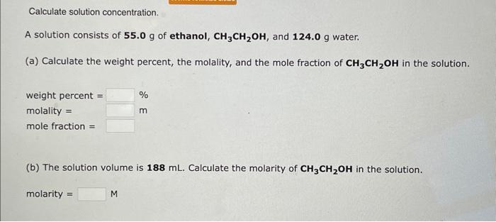 Solved Calculate Solution Concentration A Calculate The Chegg