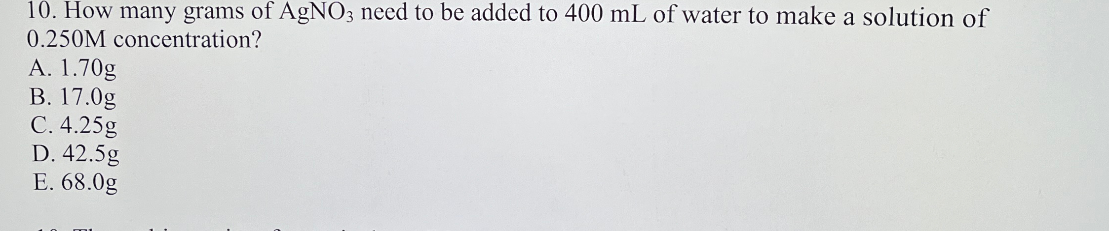 Solved How Many Grams Of Agno Need To Be Added To Ml Chegg