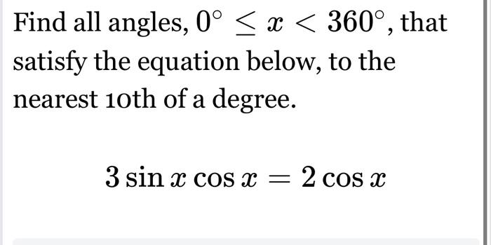 Solved Find All Angles Circ Leq Chegg