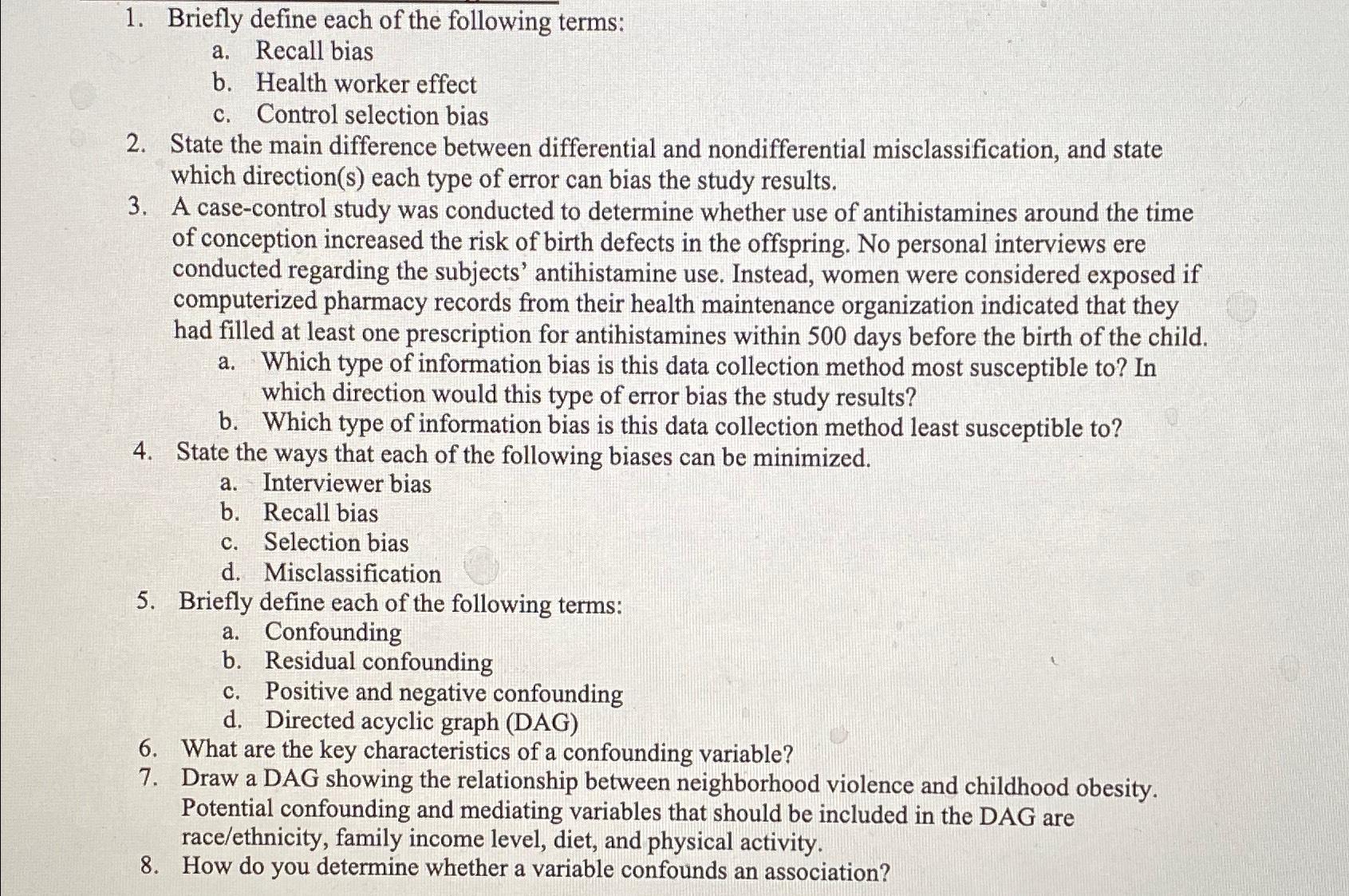 Solved Briefly Define Each Of The Following Terms A Recall Chegg