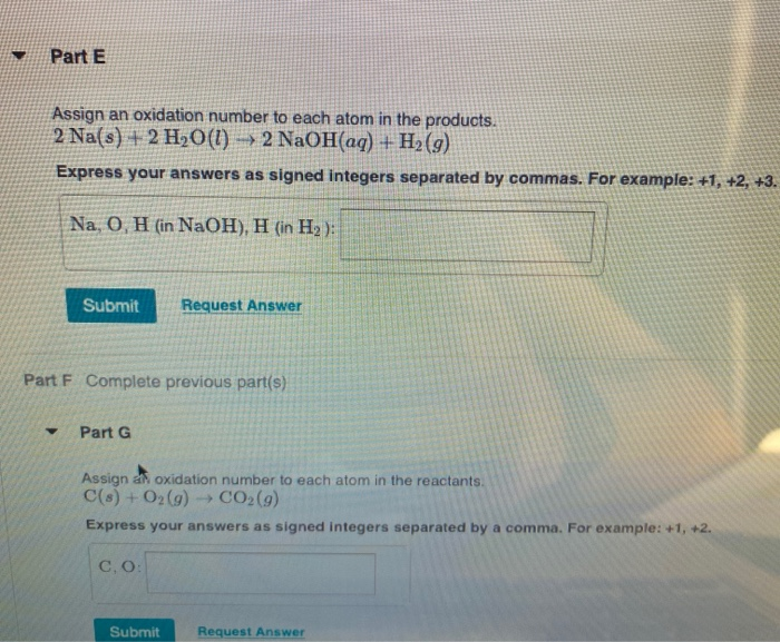 Solved Assign An Oxidation Number To Each Atom In The Chegg