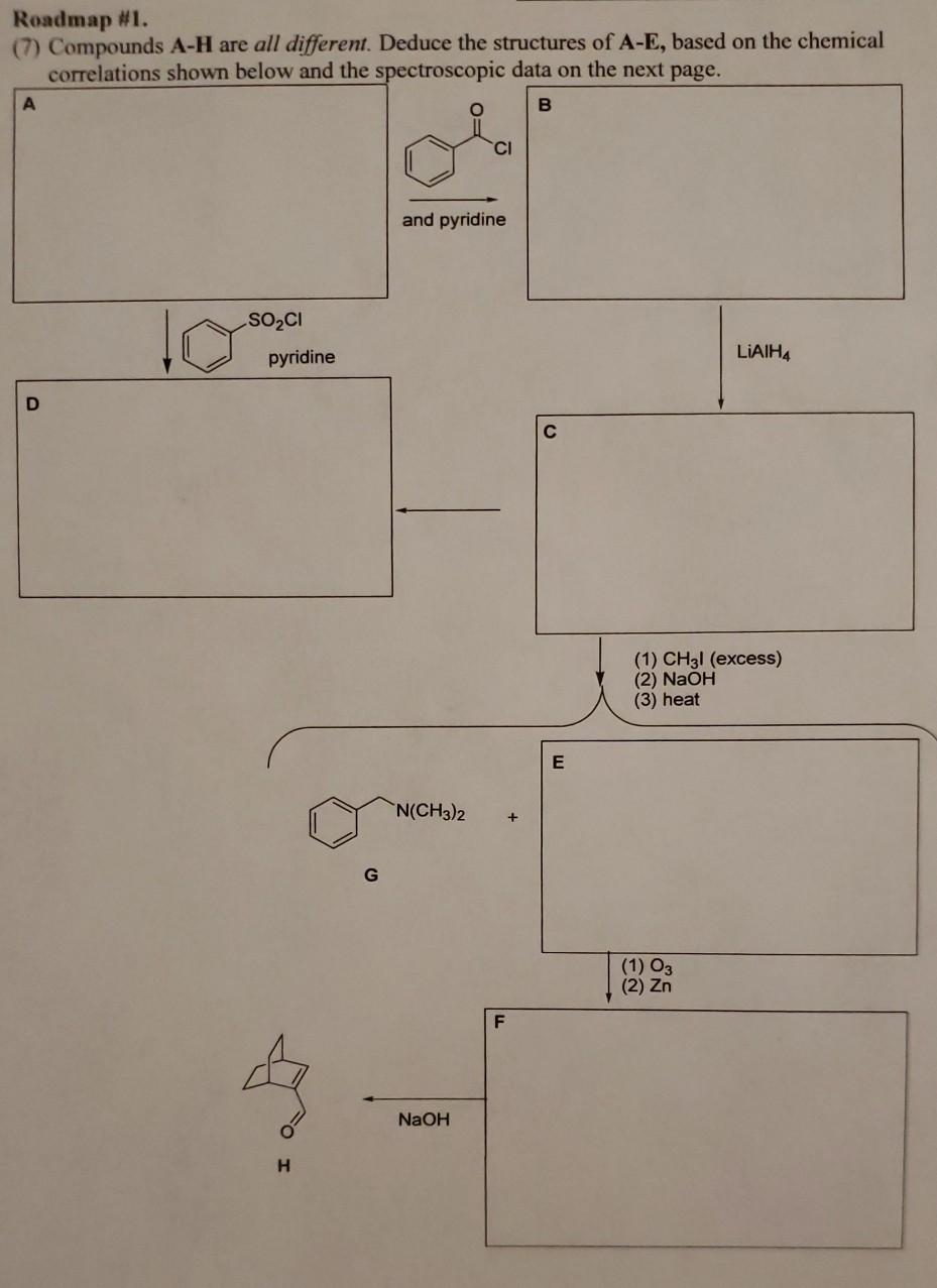 Solved Roadmap Compounds A H Are All Different Chegg