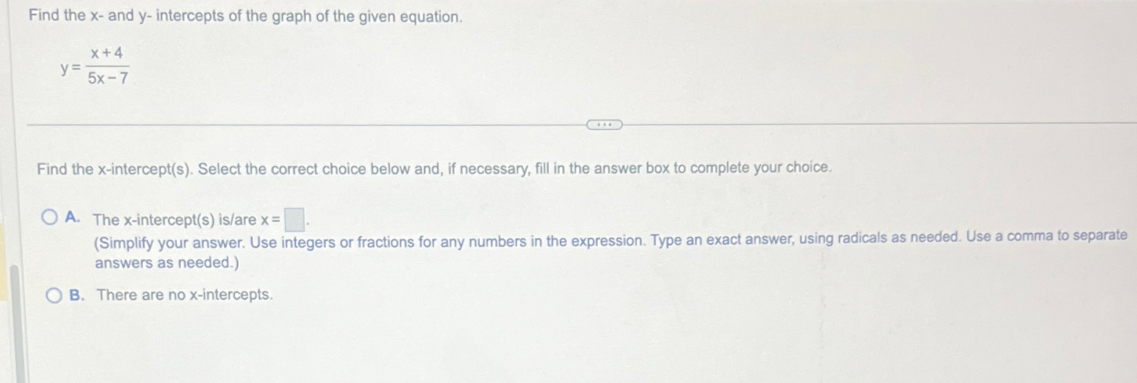 Solved Find The X And Y Intercepts Of The Graph Of The Chegg