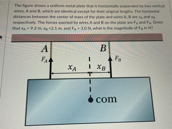 Solved The Figure Shows A Uniform Metal Plate That Is Chegg