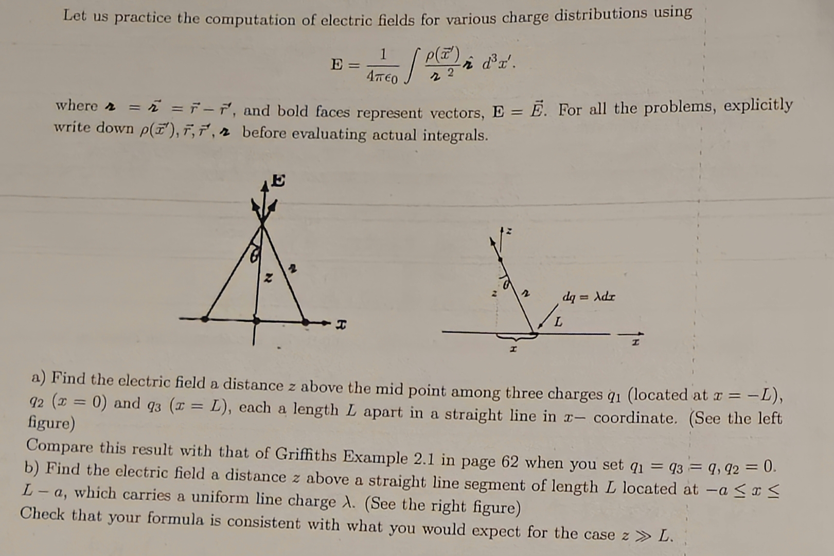 Let Us Practice The Computation Of Electric Fields Chegg