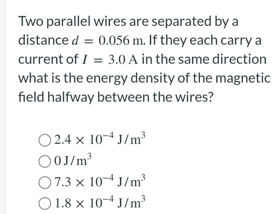 Solved Two Parallel Wires Are Separated By A Distance Chegg