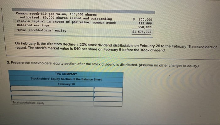 Solved Common Stock Par Value Shares Chegg