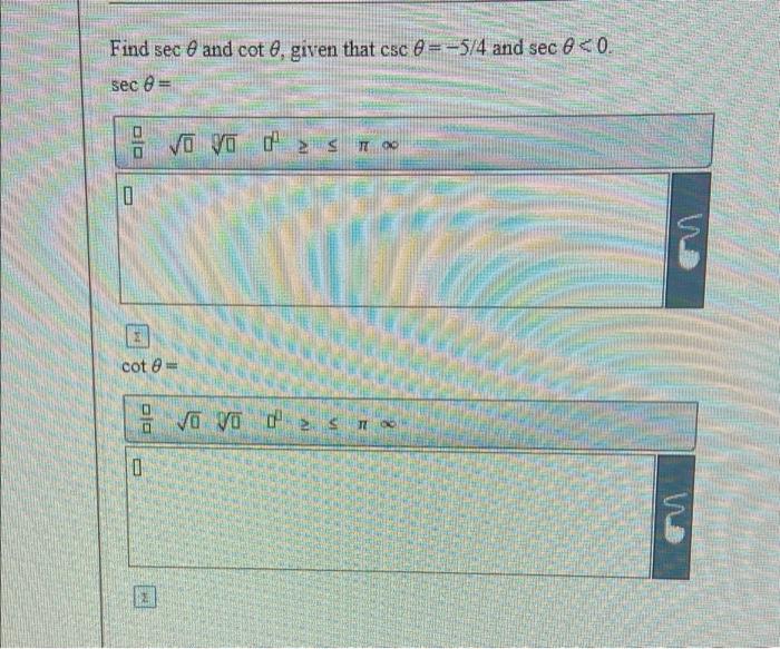 Solved Find Sec And Cote Given That Csc And Sec Chegg